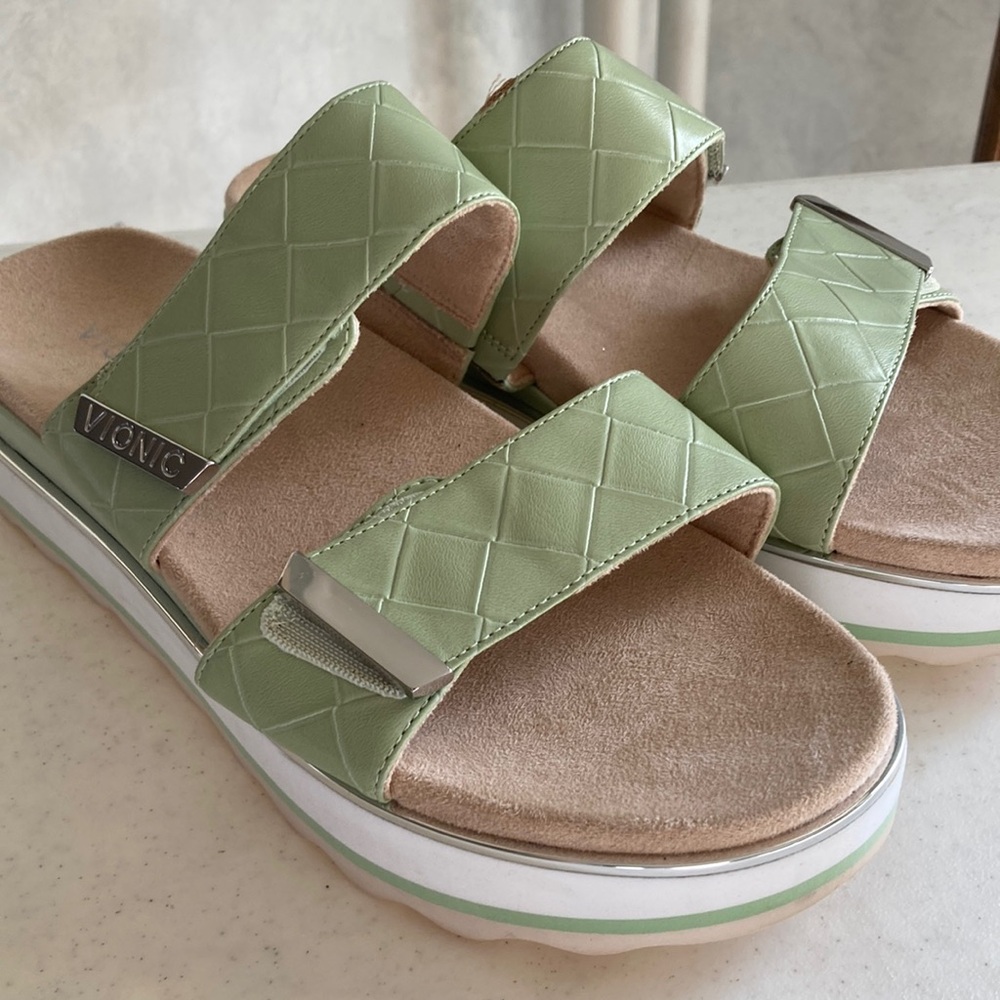 Vionic Mint Quilted Double Strap Sandals - image 1